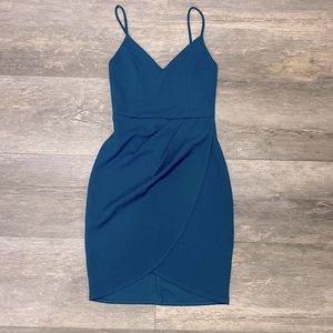 Teal dress from lulus.